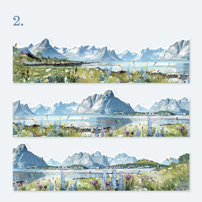 Pre-Cut Mountain Forest Scenery Washi Tape