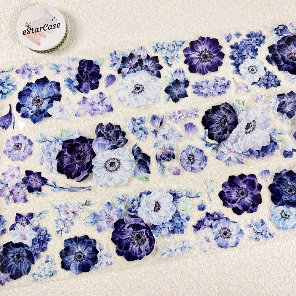 6cm*100cm Pre-cut Blue Flower Tape