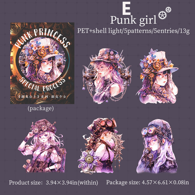 Punk Princess Sticker 5pcs