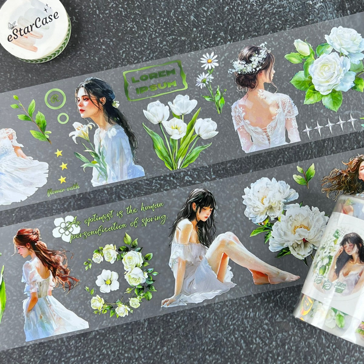 6.5cm*2m Pure White Girl Tape