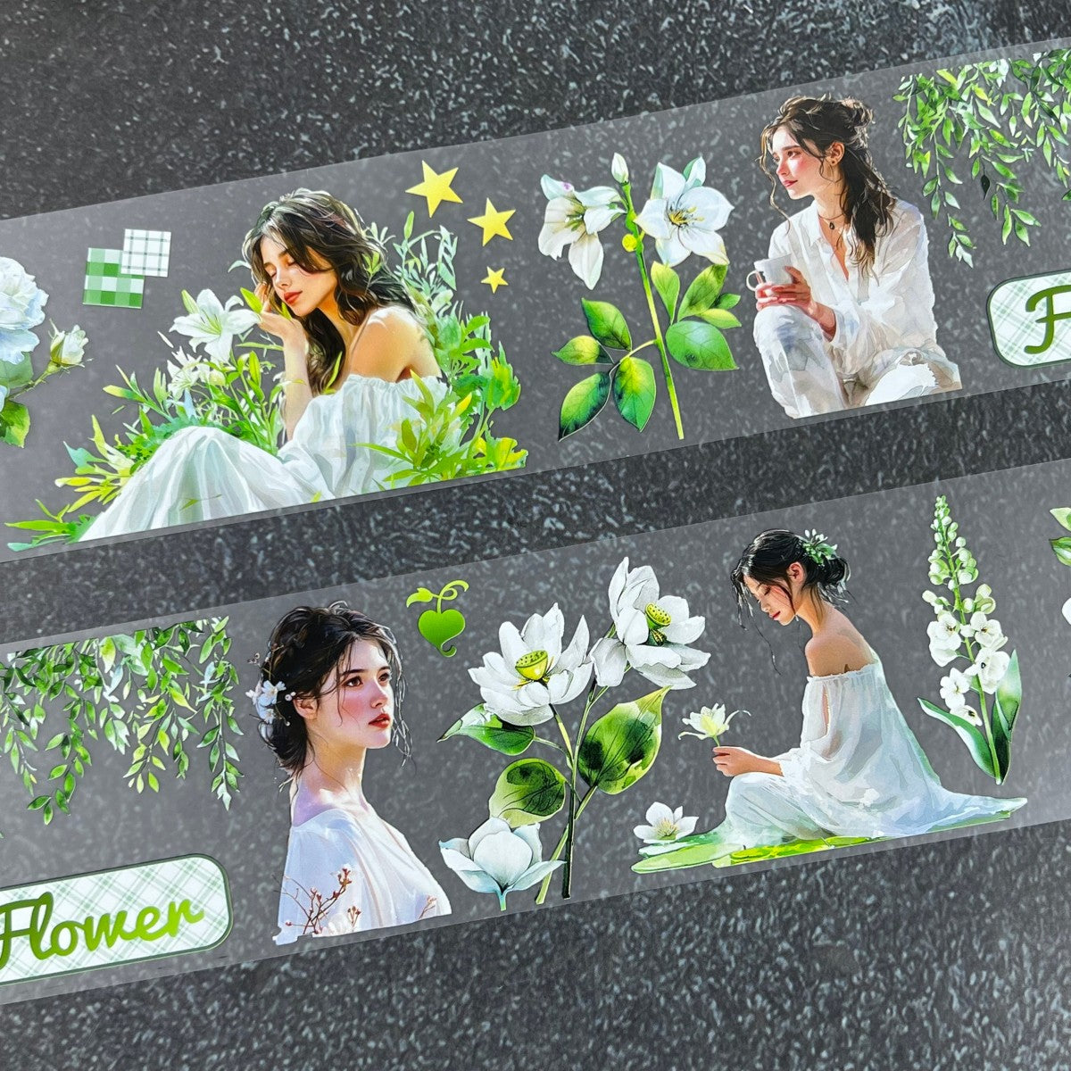 6.5cm*2m Pure White Girl Tape