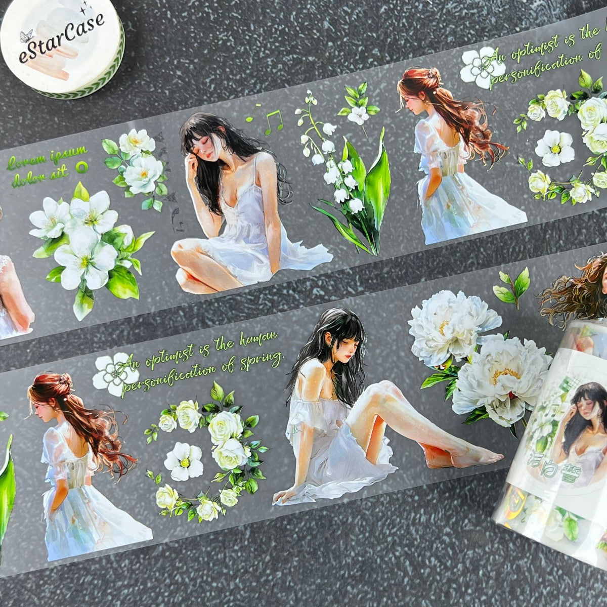 6.5cm*2m Pure White Girl Tape