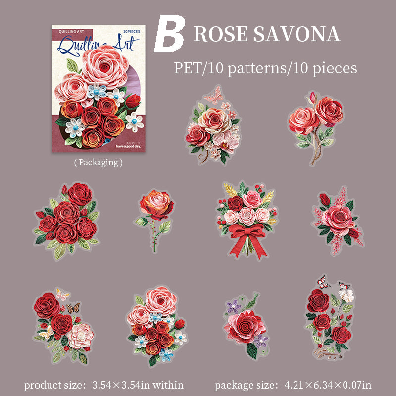 Quilling Art Sticker 10pcs