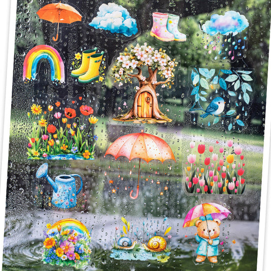 Rain Shelter Animals Sticker 15pcs