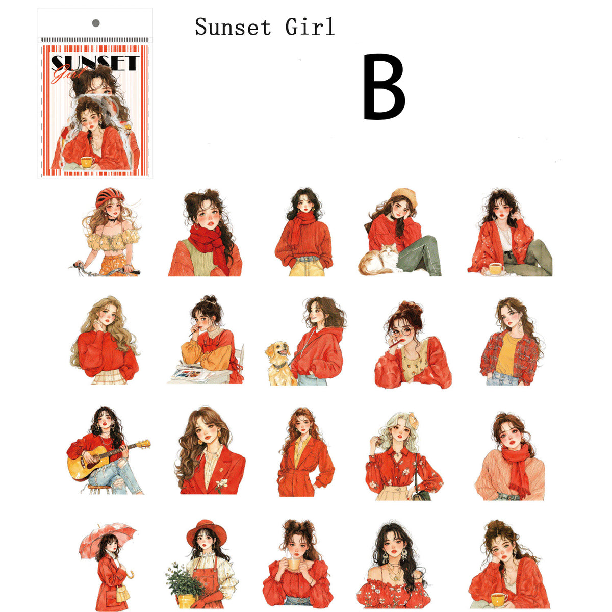 Rainbow Girl Sticker 40pcs