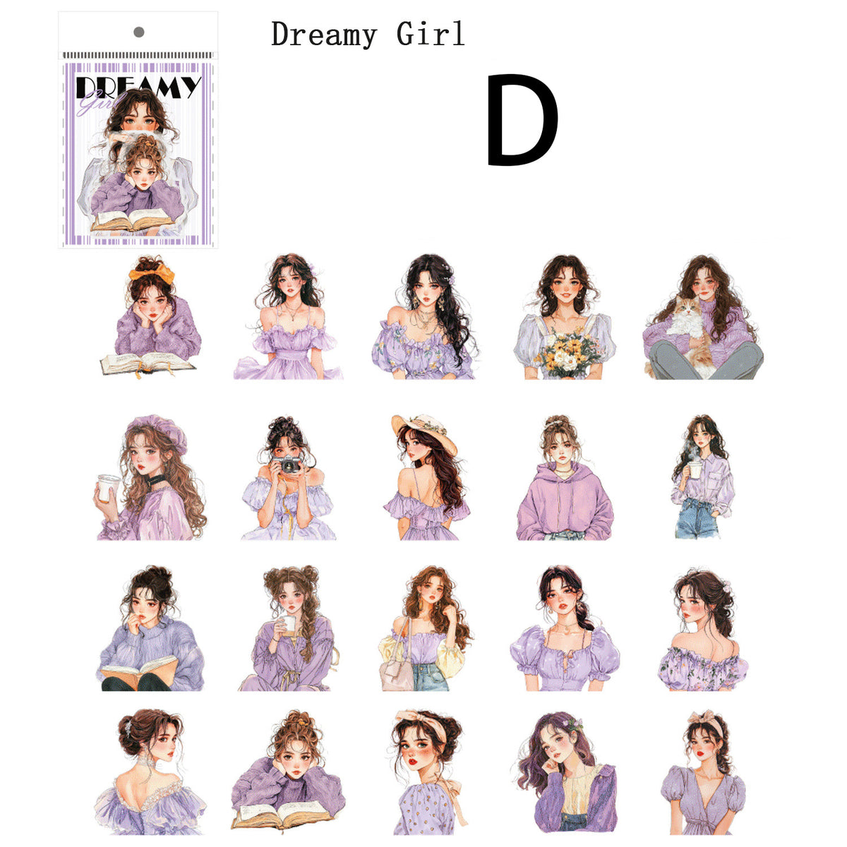 Rainbow Girl Sticker 40pcs