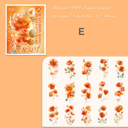 Rainbow Roses Stickers 15pcs