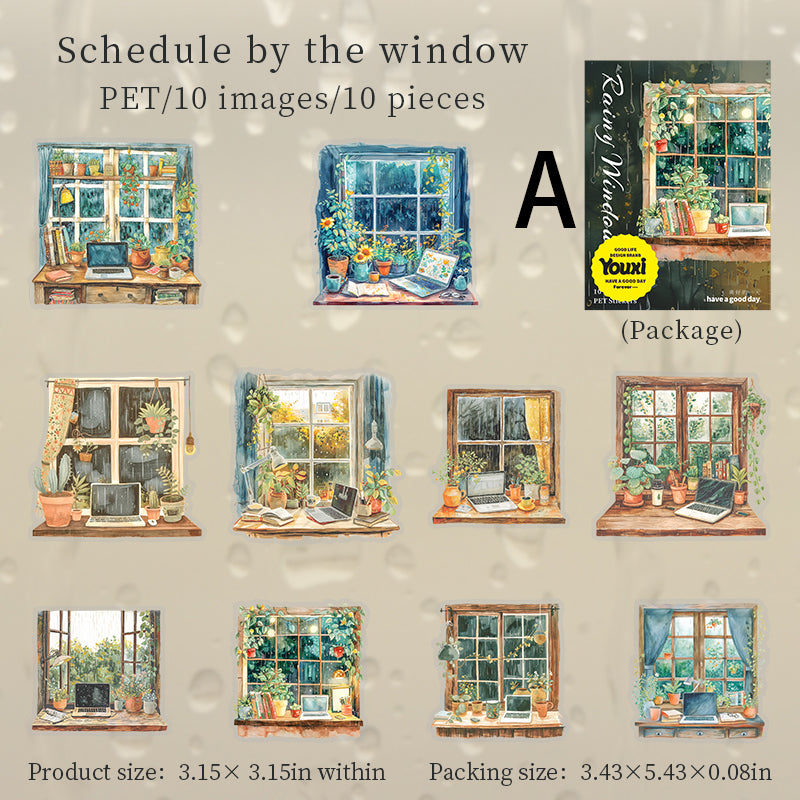 Raing Window Sticker 10pcs