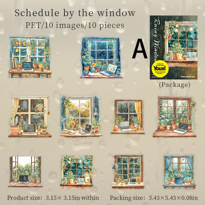 Raing Window Sticker 10pcs