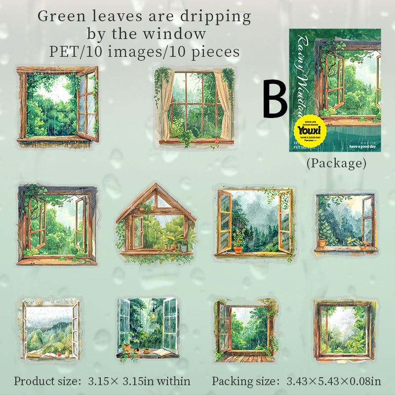 Raing Window Sticker 10pcs