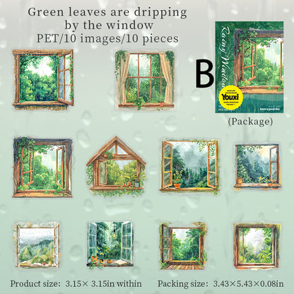 Raing Window Sticker 10pcs