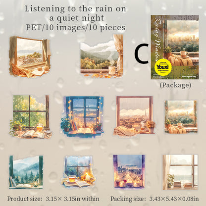 Raing Window Sticker 10pcs