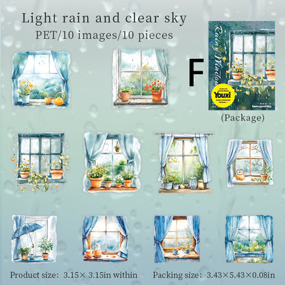Raing Window Sticker 10pcs