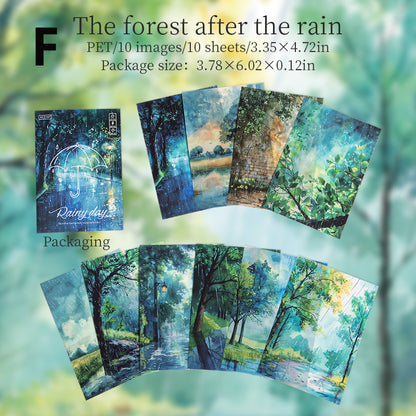 Rainy Day Sticker 10pcs