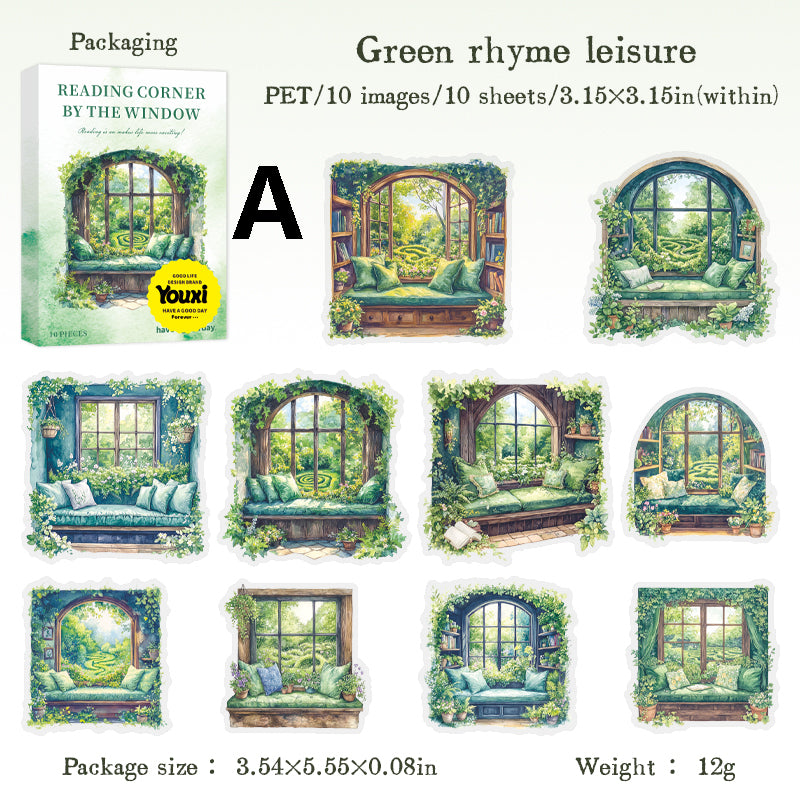 Reading Corner By The Window Sticker 10pcs