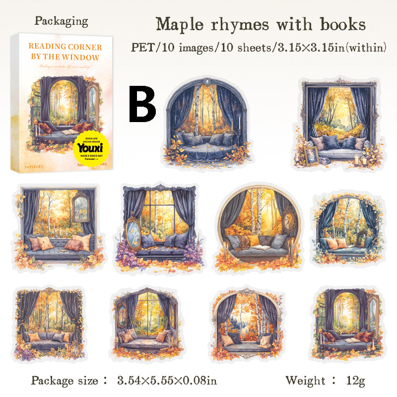 Reading Corner By The Window Sticker 10pcs