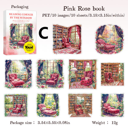 Reading Corner By The Window Sticker 10pcs