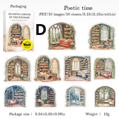Reading Corner By The Window Sticker 10pcs