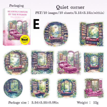 Reading Corner By The Window Sticker 10pcs