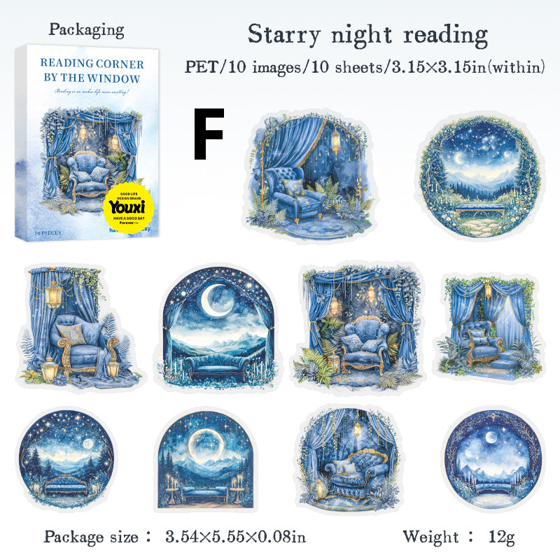 Reading Corner By The Window Sticker 10pcs