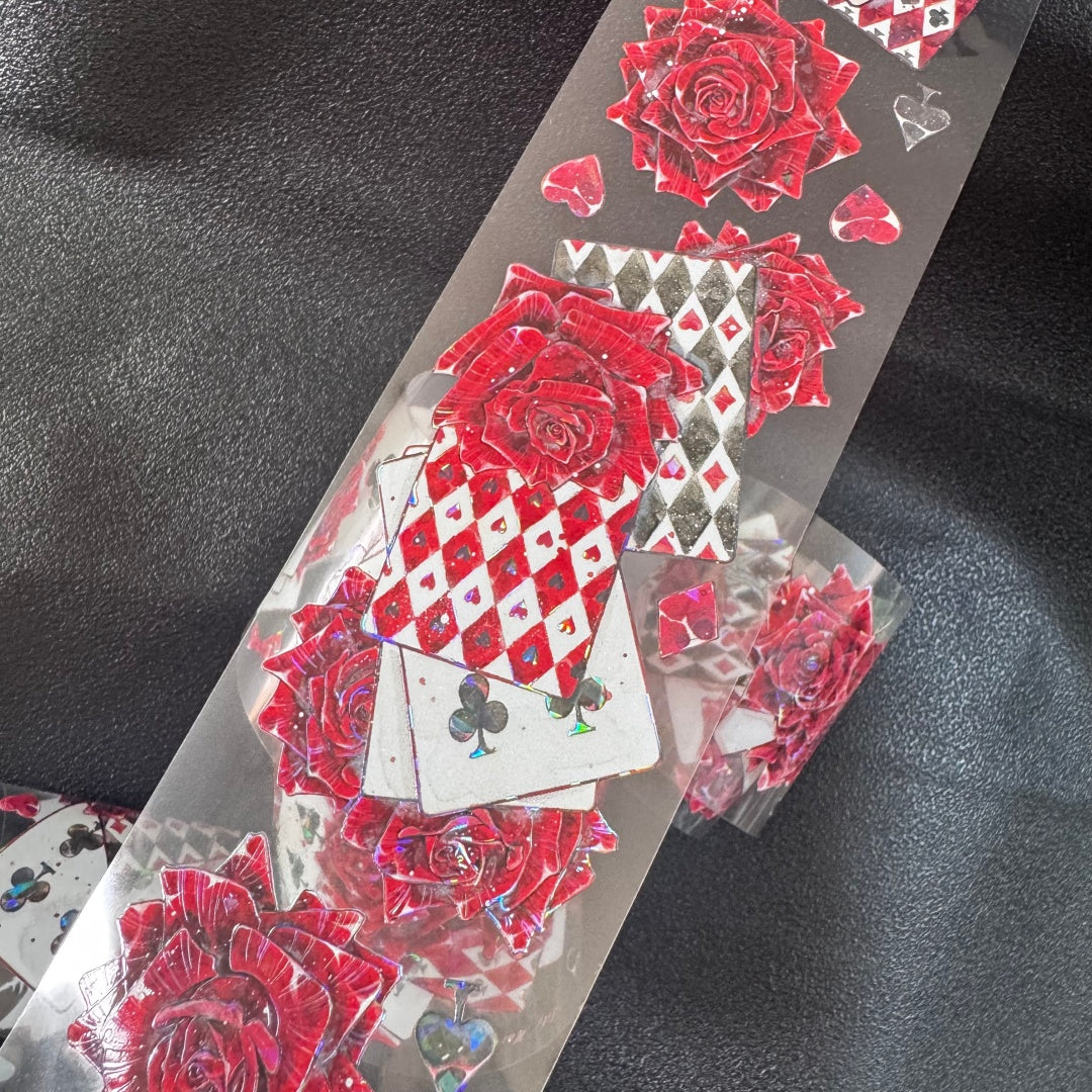 6.5cm*100cm Red Rose Spade Anthology Tape