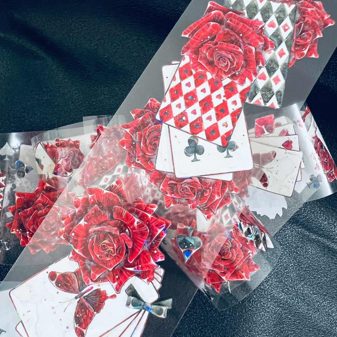6.5cm*100cm Red Rose Spade Anthology Tape