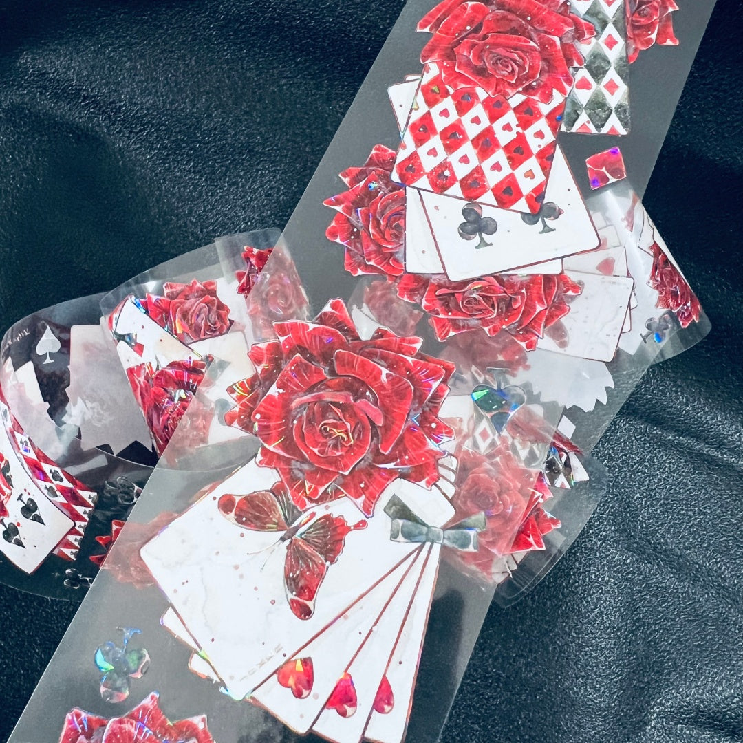 6.5cm*100cm Red Rose Spade Anthology Tape