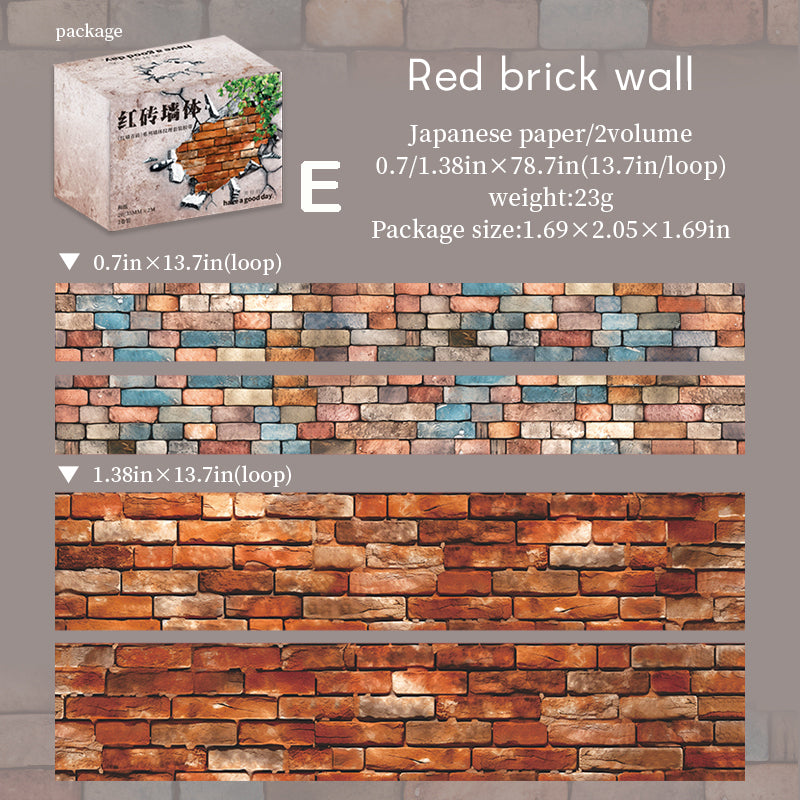 Red Wall and Blue Brick Tape