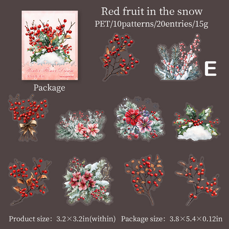 Winter Flower Dream Sticker 20pcs