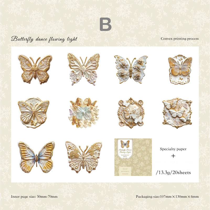 Relief Butterfly Stickers 20pcs