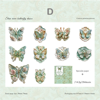 Relief Butterfly Stickers 20pcs