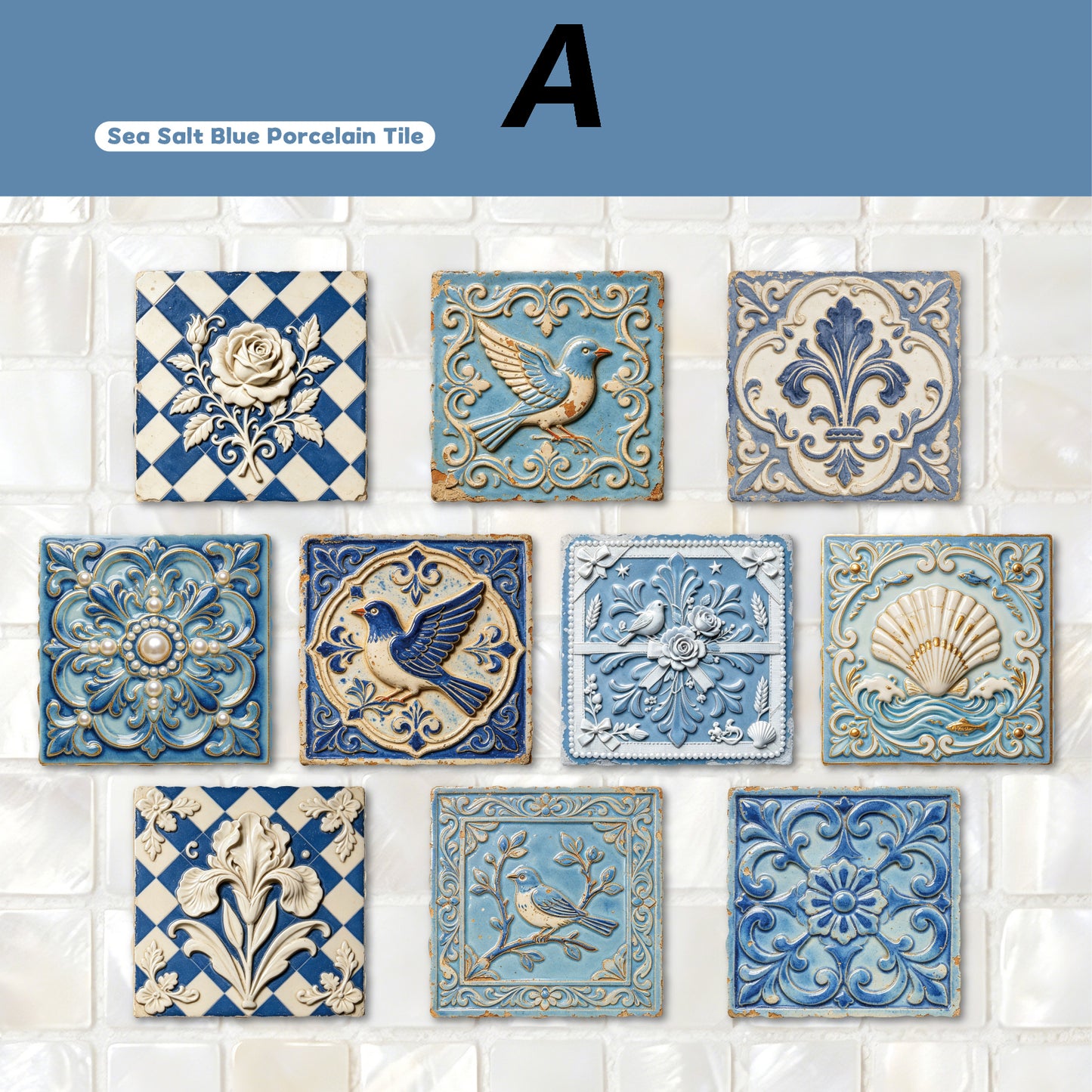 Relief Tile Sticker 10pcs