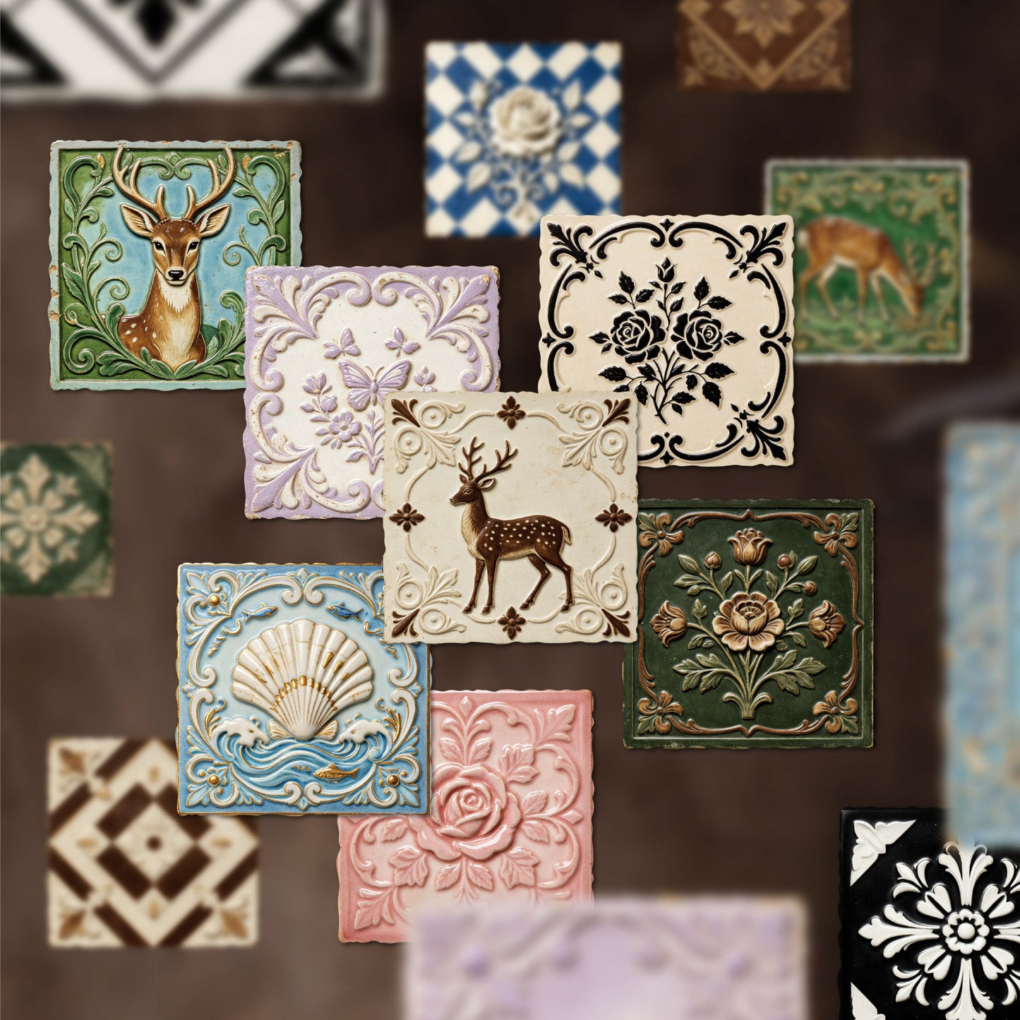Relief Tile Sticker 10pcs