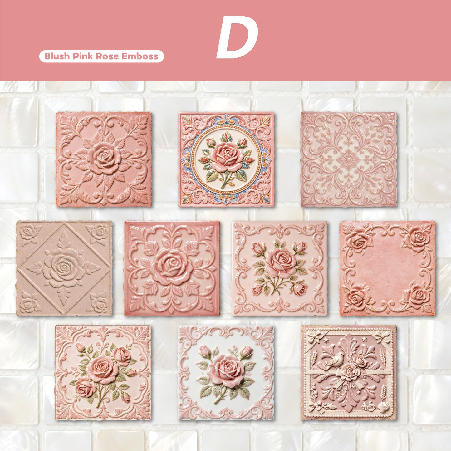Relief Tile Sticker 10pcs