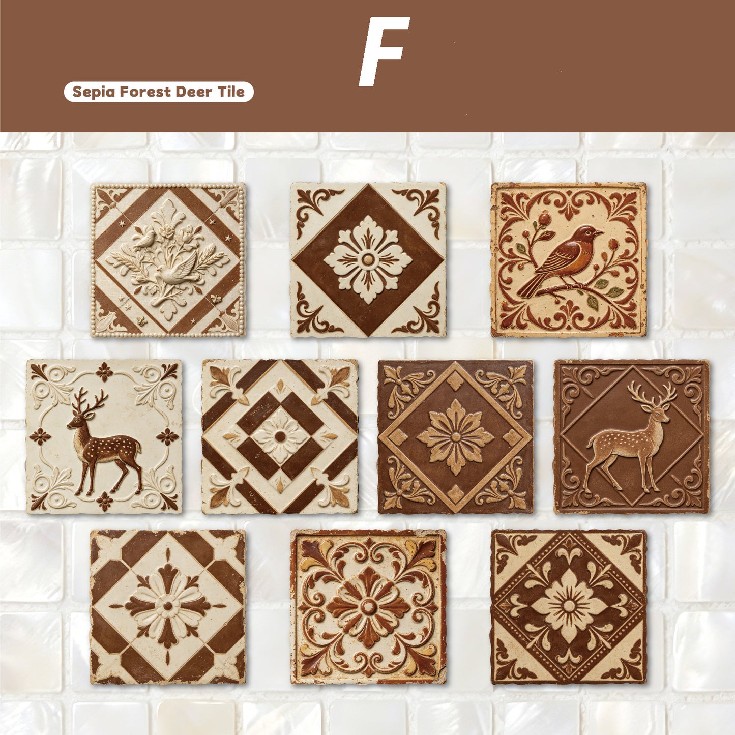 Relief Tile Sticker 10pcs