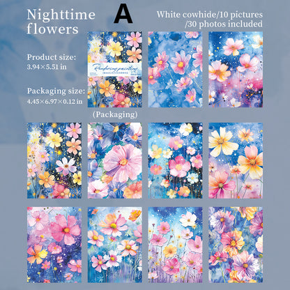 Rendering and Painting Flowers Paper 30pcs