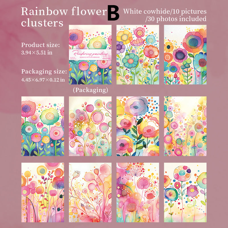 Rendering and Painting Flowers Paper 30pcs