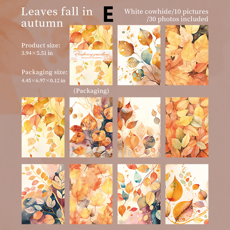 Rendering and Painting Flowers Paper 30pcs