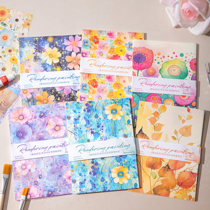 Rendering and Painting Flowers Paper 30pcs