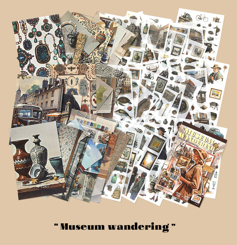 Retro-Style Sticker Book 50 Sheets