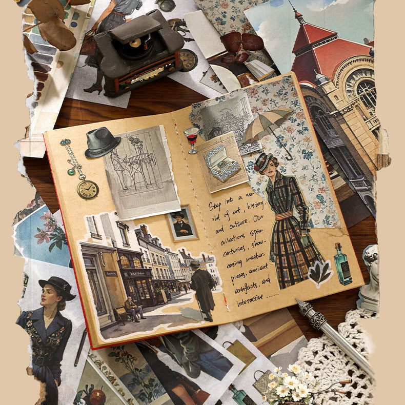 Retro-Style Sticker Book 50 Sheets