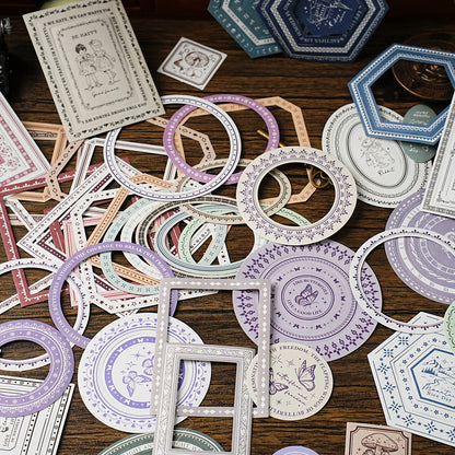 Retro Border Hollow Stickers 20pcs