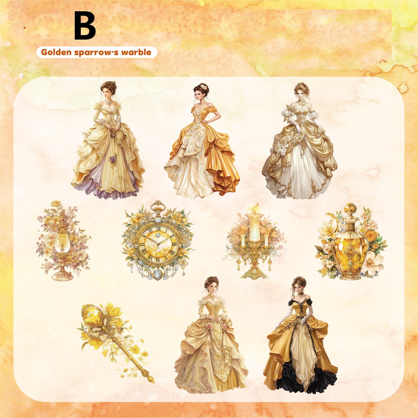 Retro Court Lady Sticker 20pcs