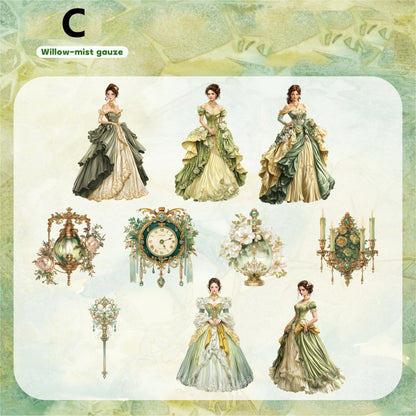 Retro Court Lady Sticker 20pcs