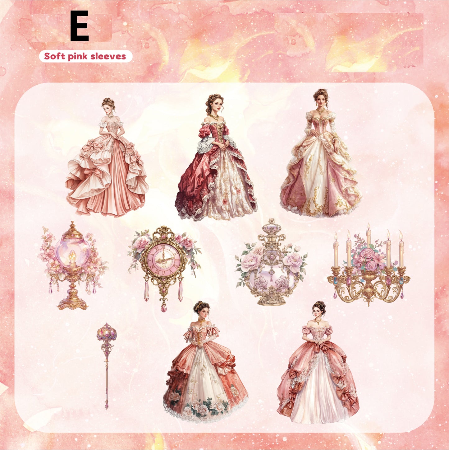 Retro Court Lady Sticker 20pcs