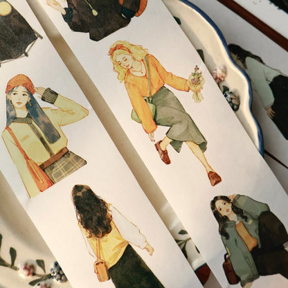 5.5cm*100cm Pre-Cut Retro Girl Tape