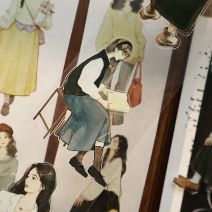 5.5cm*100cm Pre-Cut Retro Girl Tape