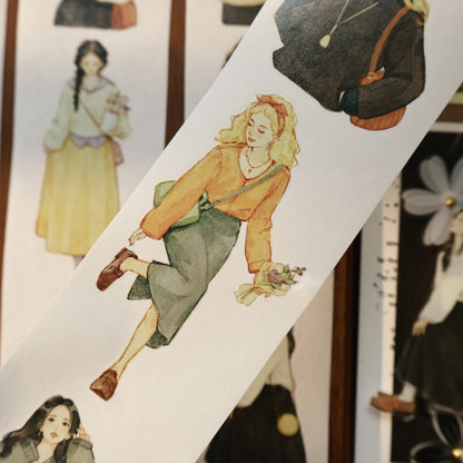 5.5cm*100cm Pre-Cut Retro Girl Tape