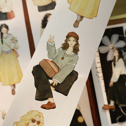 5.5cm*100cm Pre-Cut Retro Girl Tape