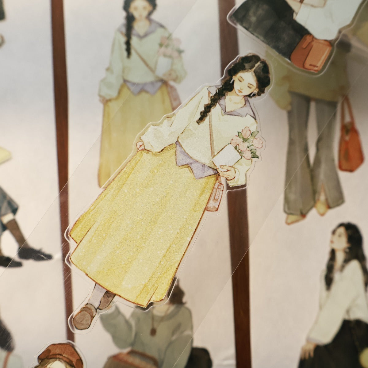 5.5cm*100cm Pre-Cut Retro Girl Tape